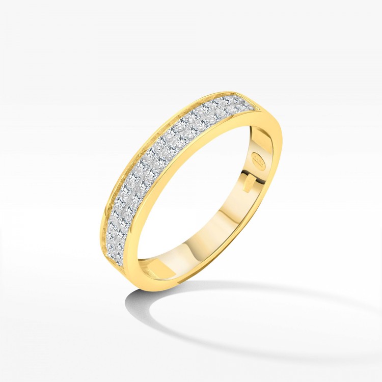 Pierścionek z żółtego złota z diamentami  - próba 585 0,18CT PV-135A
