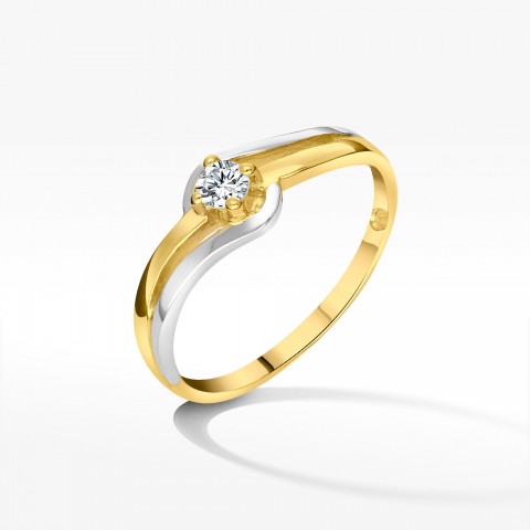 Wyjątkowy złoty pierścionek z brylantem