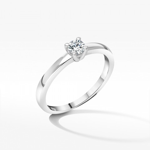 Pierścionek z białego złota z diamentem - próba 585 0,20CT PV-161B