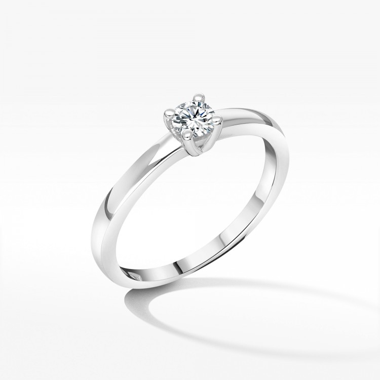Pierścionek z białego złota z diamentem - próba 585 0,20CT PV-161B