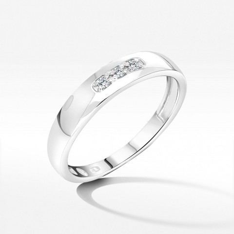 Pierścionek z białego złota z diamentami - próba 585 0,04CT PV-189B
