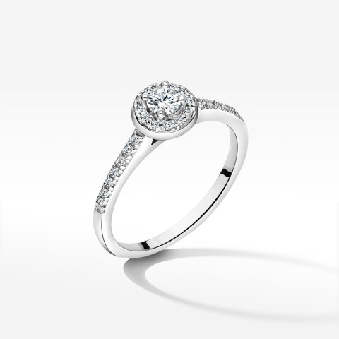 Pierścionek z białego złota z diamentami  - próba 585 0,28CT PV-213B
