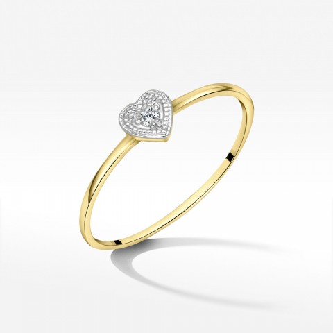 Pierścionek z białego złota z diamentem - próba 585 0,02CT PV-220A