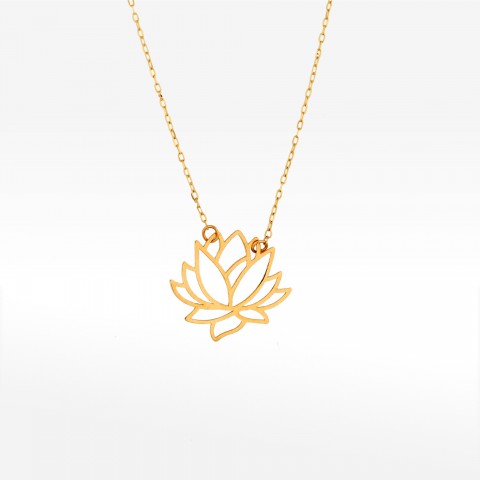 Naszyjnik ze złota kwiat lotosu