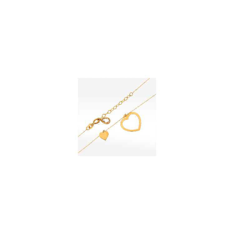 Naszyjnik ze złota z sercami 42-45cm