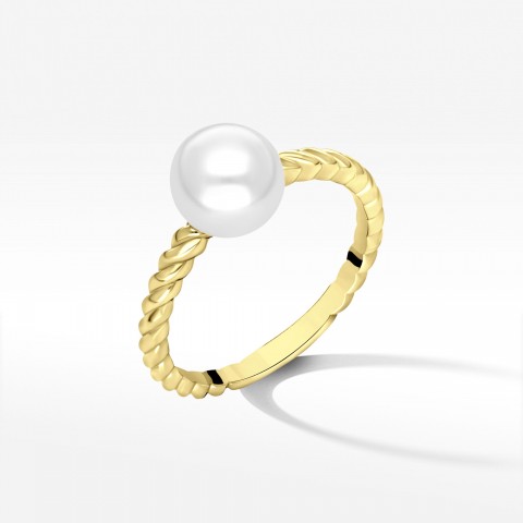 Dall'Acqua pierścionek ze złota z perłą