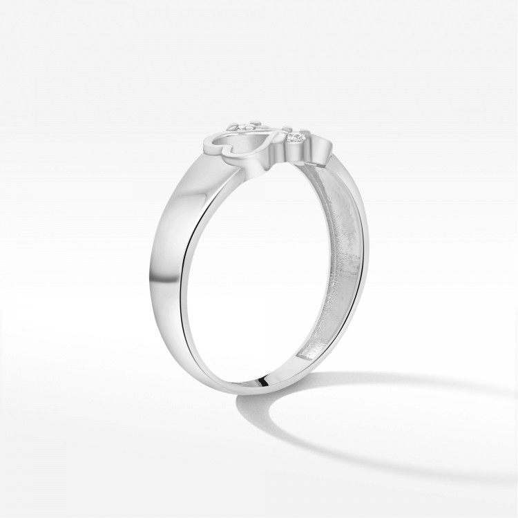 Pierścionek z białego złota z diamentami  - próba 585 0,04CT PV-230B