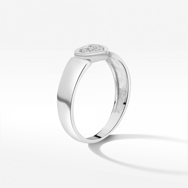 Pierścionek z białego złota z diamentami  - próba 585 0,04CT PV-232B