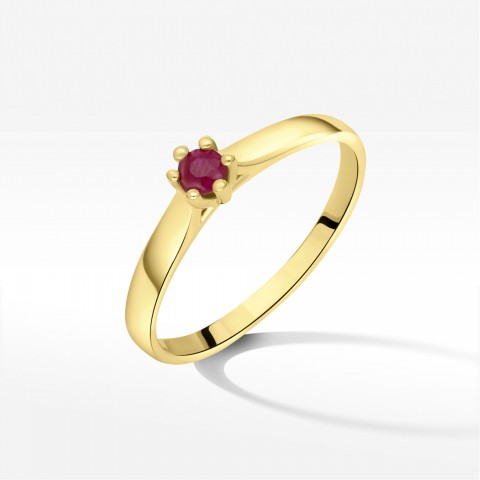 Pierścionek z różowego złota z rubinem - próba 585 0,15CT PV-237AR