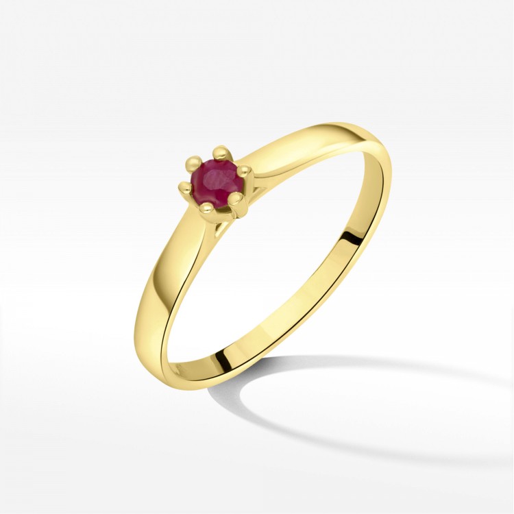 Pierścionek z różowego złota z rubinem - próba 585 0,15CT PV-237AR