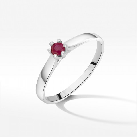 Pierścionek z żółtego złota z rubinem - próba 585 0,15CT PV-237BR