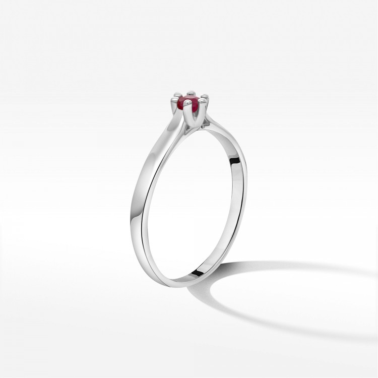 Pierścionek z żółtego złota z rubinem - próba 585 0,15CT PV-237BR