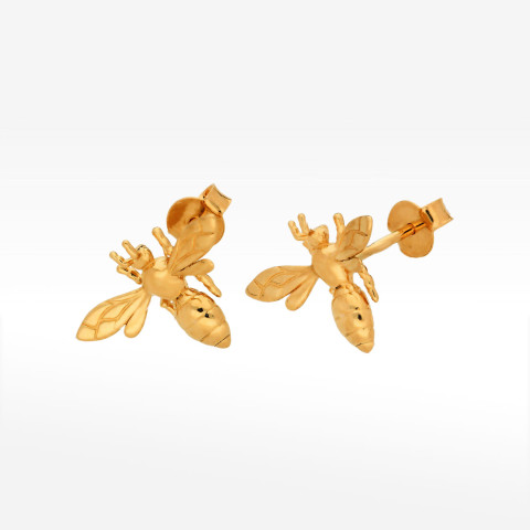 Kolczyki ze złota pszczółki