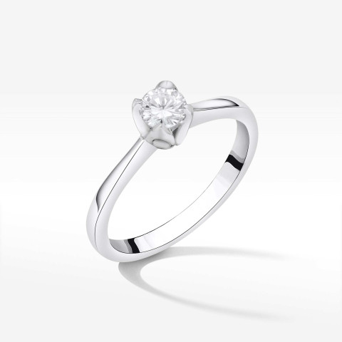Pierścionek z białego złota z diamentem - próba 585 0,30CT PV-245B