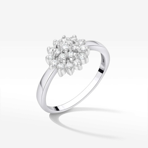 Pierścionek z białego złota z diamentami - próba 585 0,40CT PV-252B