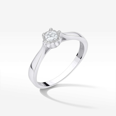 Pierścionek z białego złota z diamentem - próba 585 0,20CT PV-253B