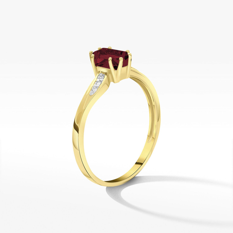 Pierścionek z żółtego złota z granatem - próba 585 0,73CT PV-112AG