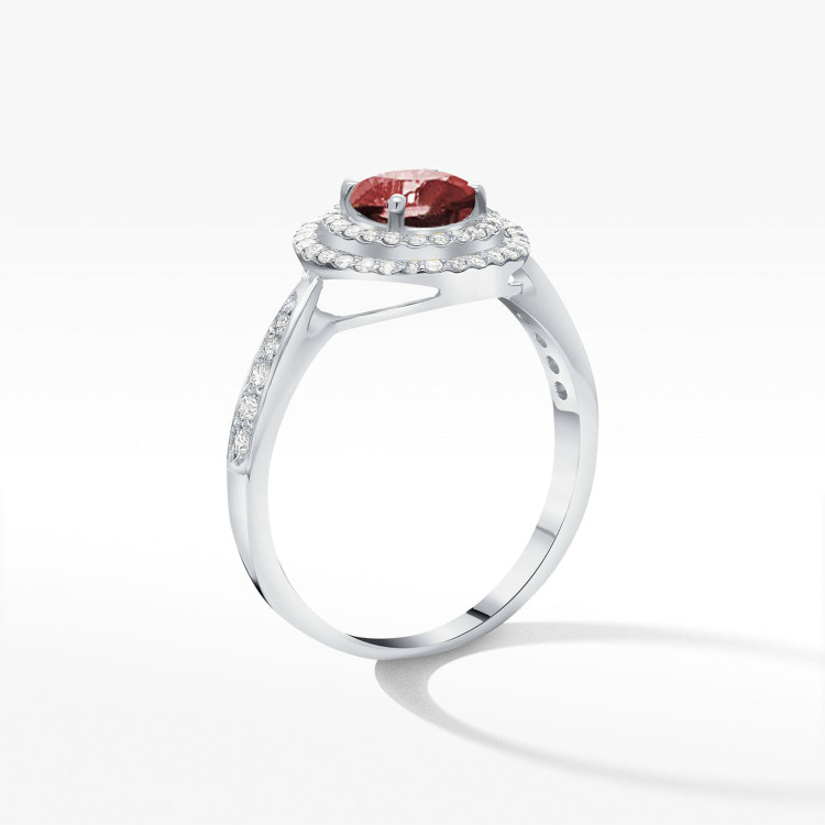 Pierścionek z białego złota z rubinem - próba 585 1,574CT PV-096BR