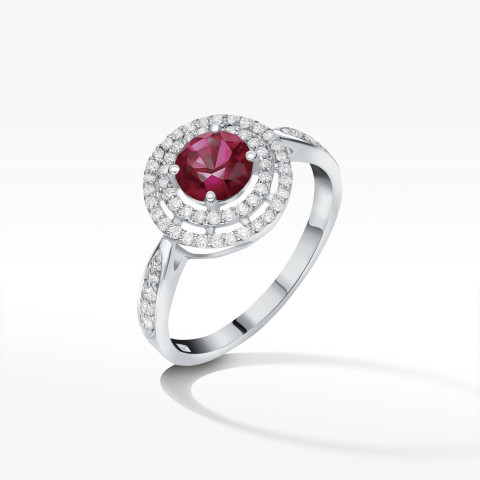 Pierścionek z białego złota z rubinem - próba 585 1,574CT PV-096BR