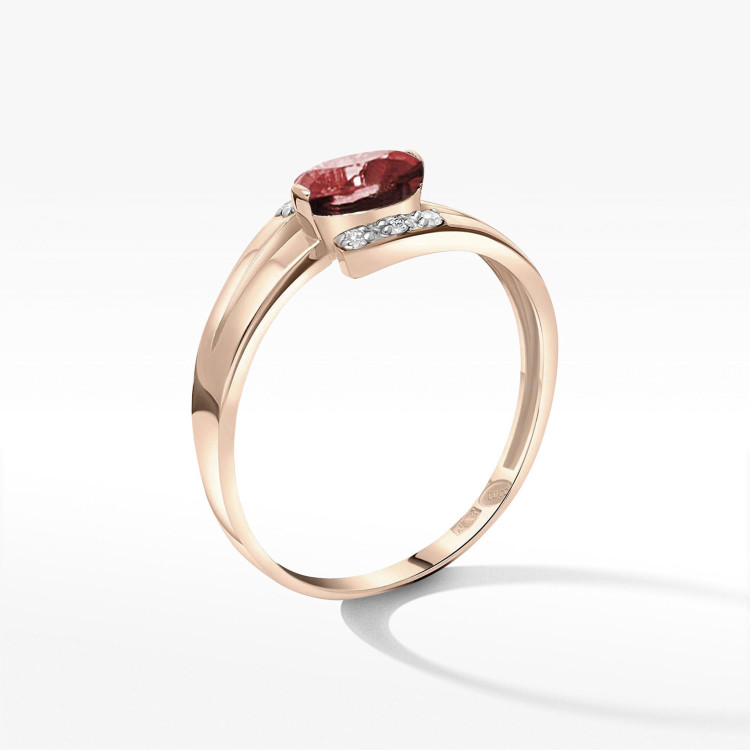 Pierścionek z różowego złota z rubinem - próba 585 0,652CT PV-072CR