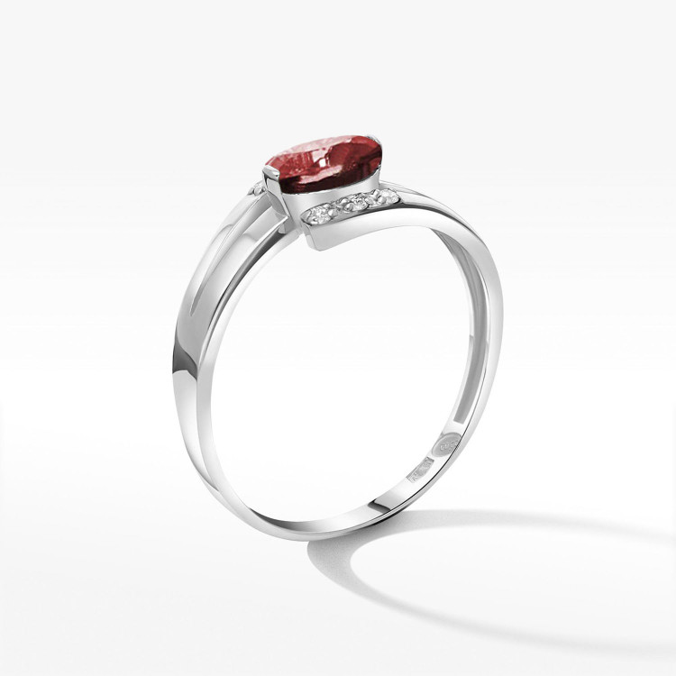 Pierścionek z białego złota z rubinem - próba 585 0,652CT PV-072BR