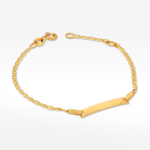 Bransoletka ze złota z blaszką 13.5-15.5cm