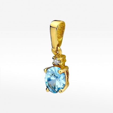 Zawieszka z żółtego złota z topazem Swiss - próba 585 0,515CT Z-001AT