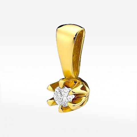 Zawieszka z żółtego złota z diamentem - próba 585 0,10CT Z-032A 0.10 ct