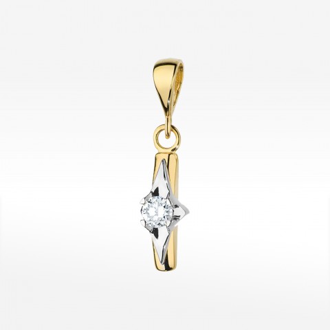Zawieszka z żółtego złota z diamentem - próba 585 0,08CT Z-088 0,08ct