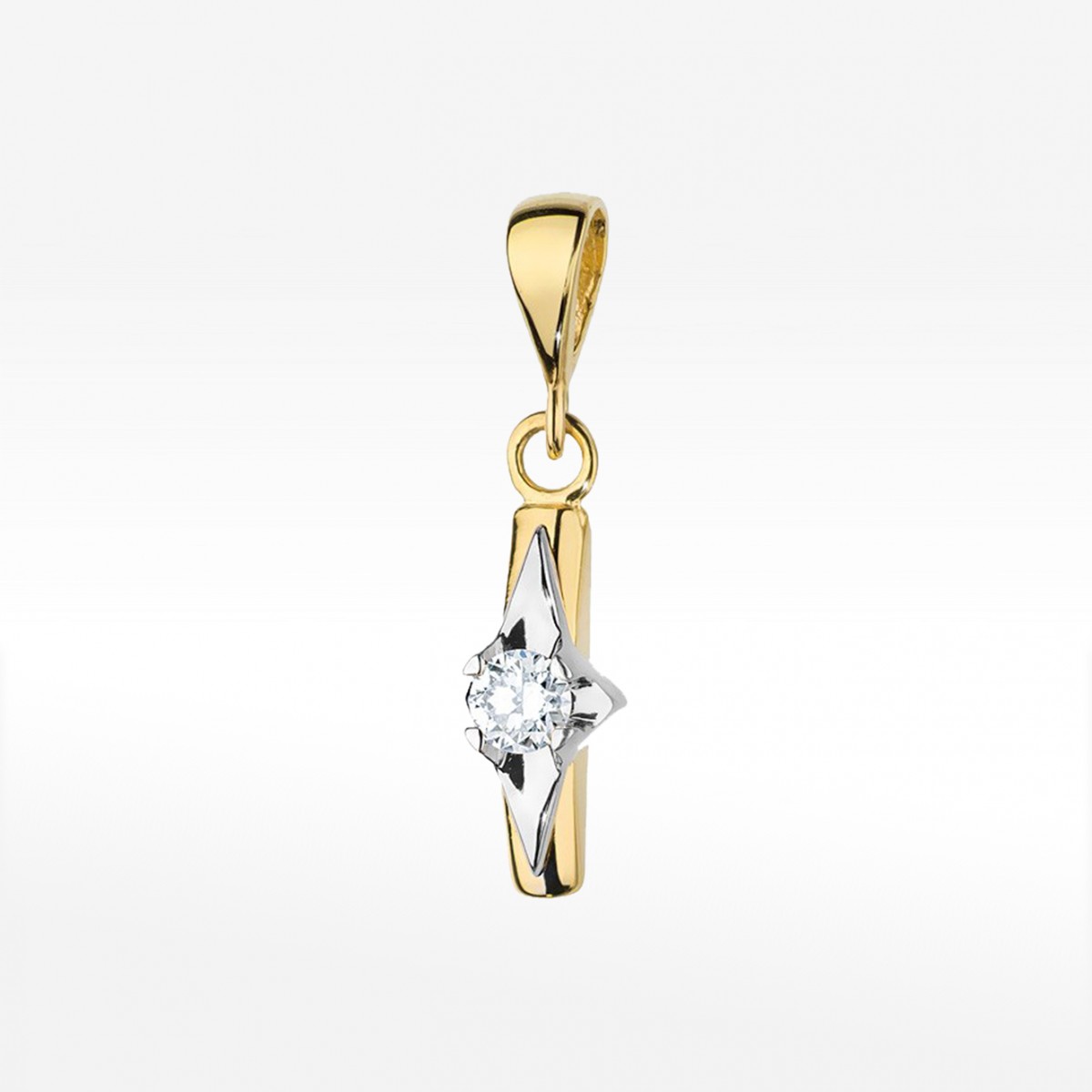 Zawieszka z żółtego złota z diamentem - próba 585 0,08CT Z-088 0,08ct