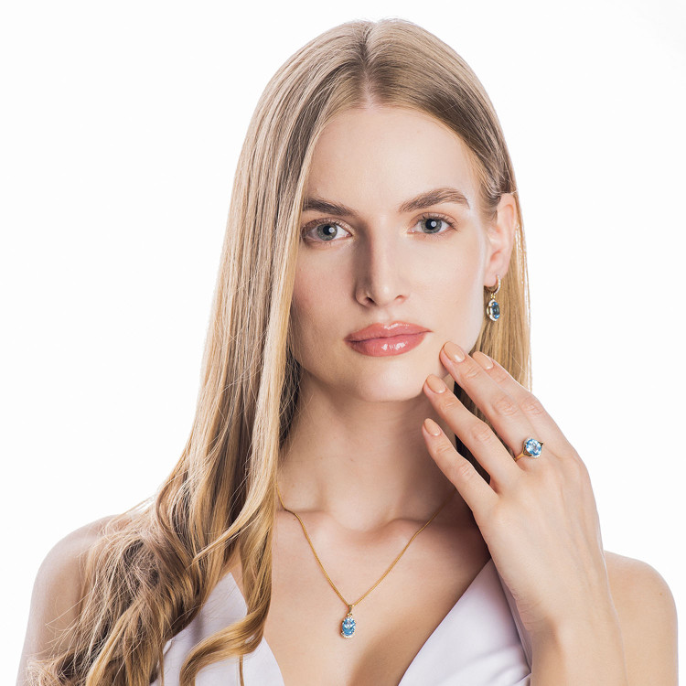 Zawieszka z żółtego złota z topazem Swiss - próba 585 3,04CT PZ-046A