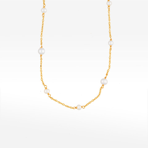 Naszyjnik ze złota z perłami 42-45cm
