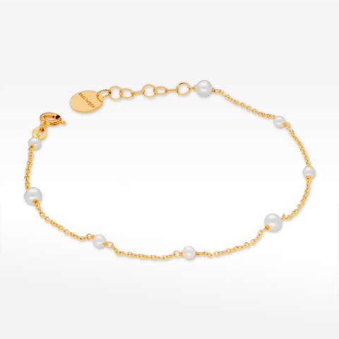 Bransoletka ze złota z perłą 18-20cm