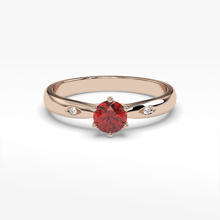 Pierścionek z różowego złota z rubinem - próba 585 0,61CT PV-074CR