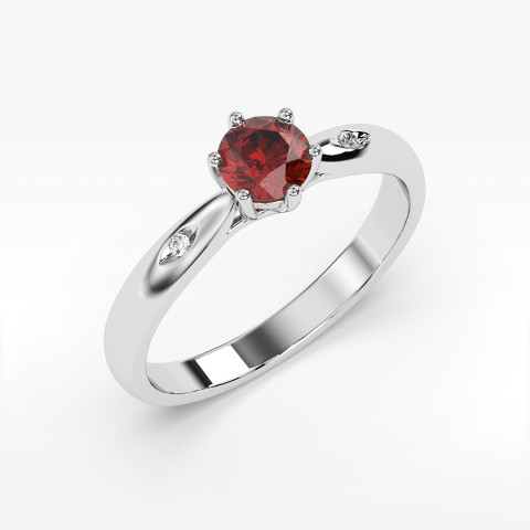 Pierścionek z białego złota z rubinem - próba 585 0,61CT PV-074BR