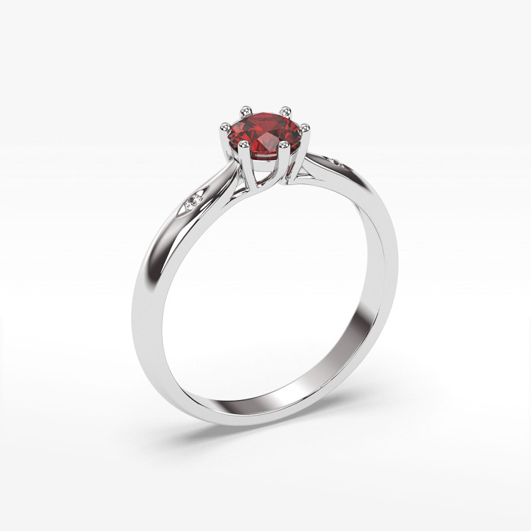 Pierścionek z białego złota z rubinem - próba 585 0,61CT PV-074BR