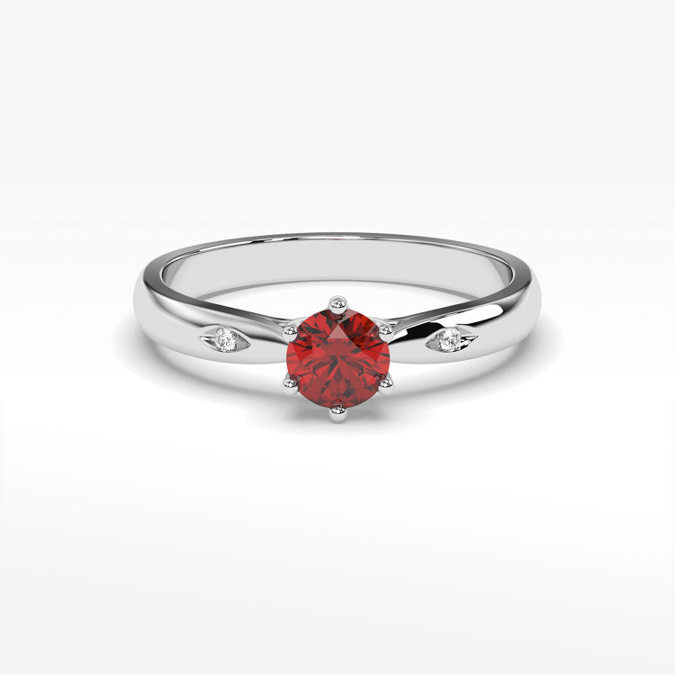 Pierścionek z białego złota z rubinem - próba 585 0,61CT PV-074BR
