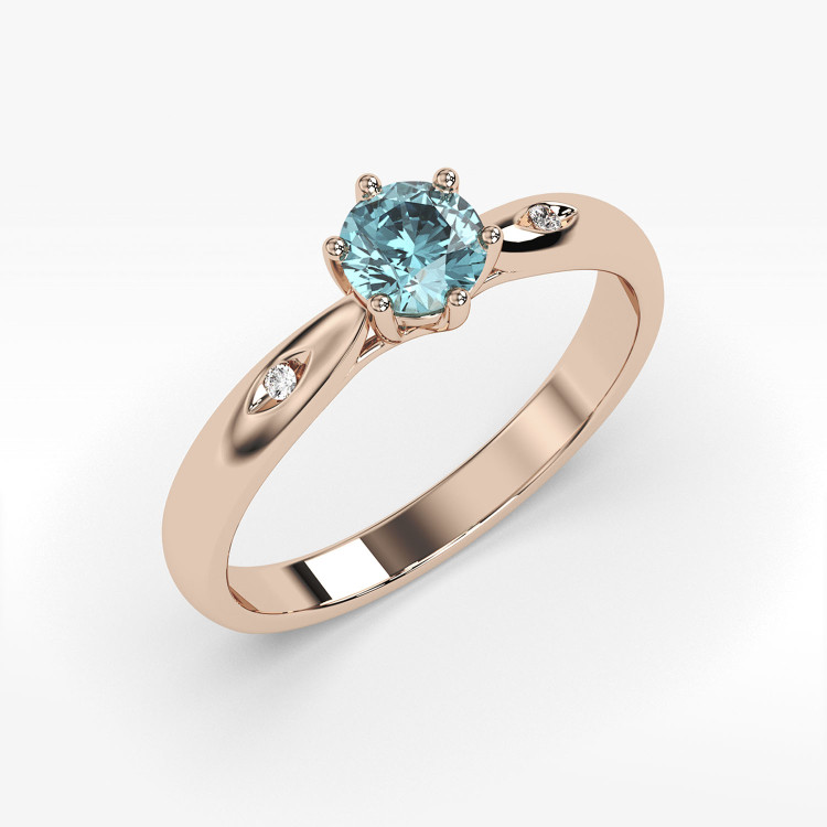 Pierścionek z różowego złota z topazem Swiss - próba 585 0,51CT PV-074CT
