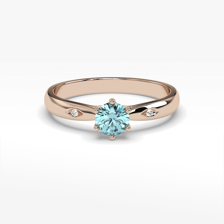 Pierścionek z różowego złota z topazem Swiss - próba 585 0,51CT PV-074CT