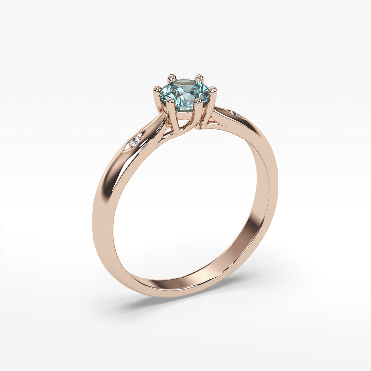 Pierścionek z różowego złota z topazem Swiss - próba 585 0,51CT PV-074CT