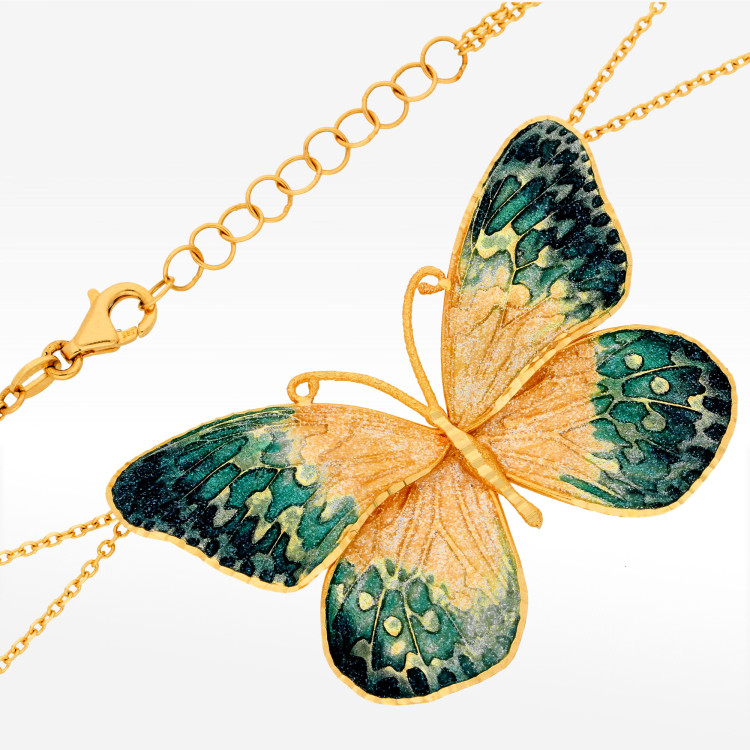 Naszyjnik ze złota z motylem 42-45cm