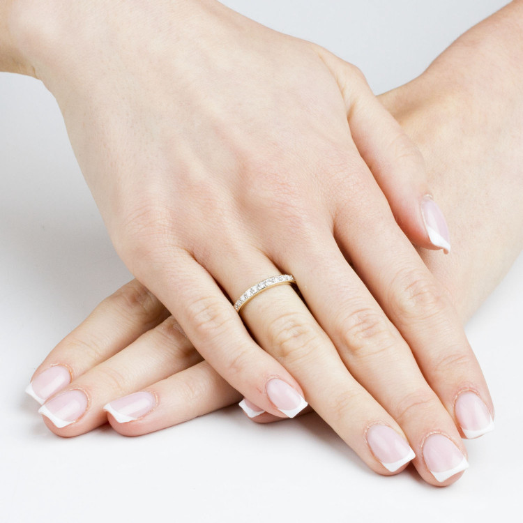 Pierścionek z żółtego złota z diamentami  - próba 585 0,34CT PV-254A