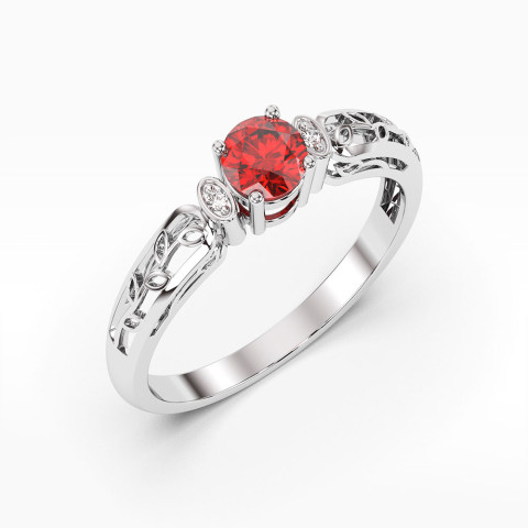 Pierścionek z białego złota z rubinem - próba 585 0,62CT PV-038BR