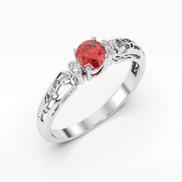 Pierścionek z białego złota z rubinem - próba 585 0,62CT PV-038BR