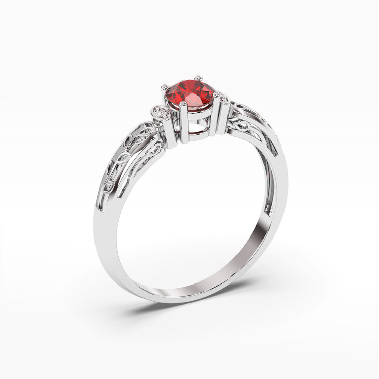 Pierścionek z białego złota z rubinem - próba 585 0,62CT PV-038BR