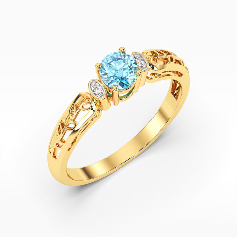 Pierścionek z żółtego złota z topazem Swiss - próba 585 0,52CT PV-038AT
