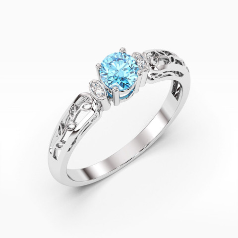 Pierścionek z białego złota z topazem Swiss - próba 585 0,52CT PV-038BT