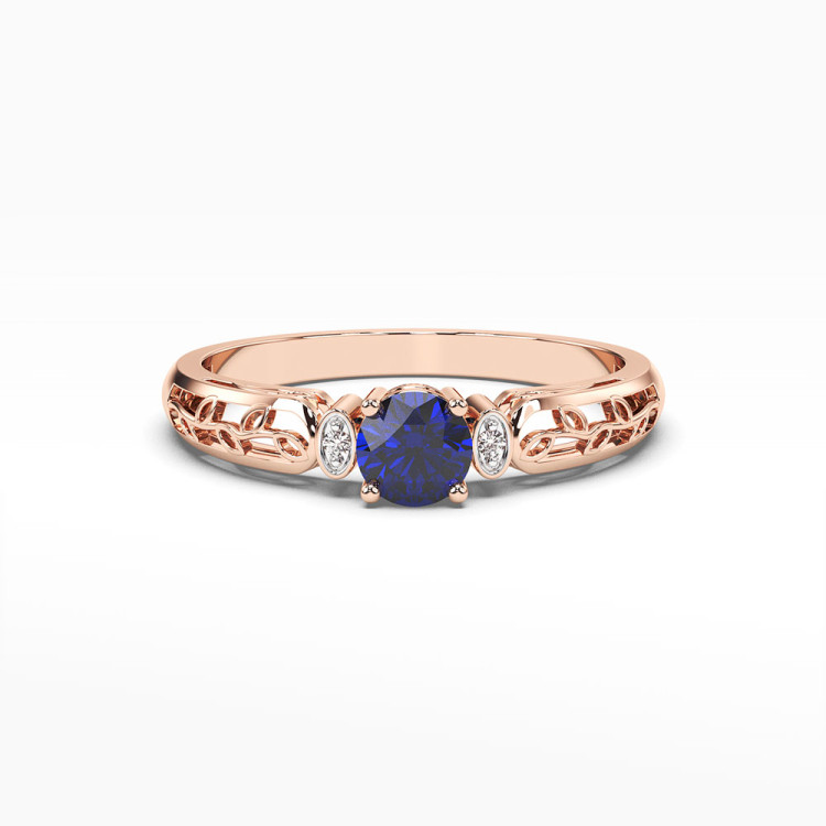 Pierścionek z różowego złota z szafirem - próba 585 0,52CT PV-038CS