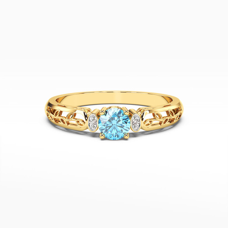 Pierścionek z żółtego złota z topazem Swiss - próba 585 0,52CT PV-038AT