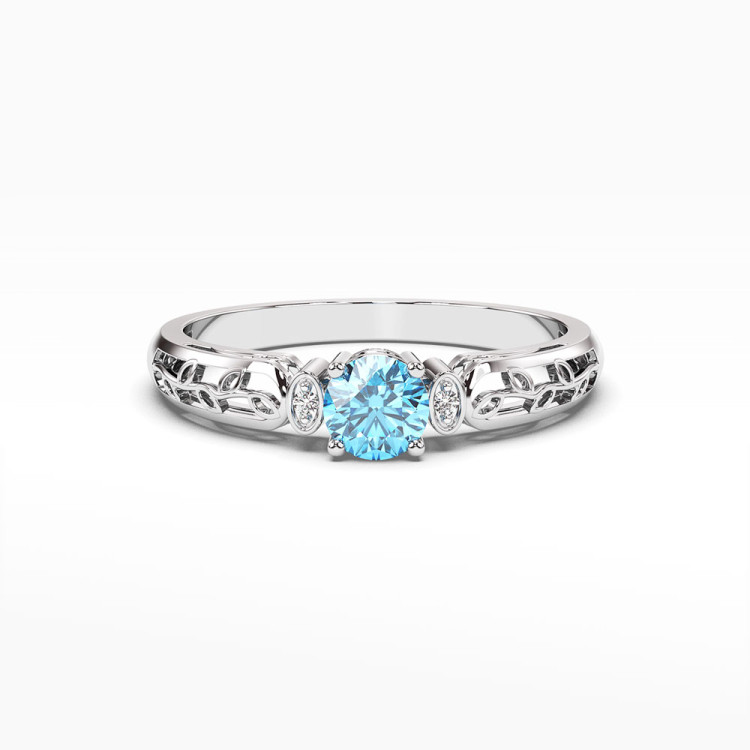Pierścionek z białego złota z topazem Swiss - próba 585 0,52CT PV-038BT